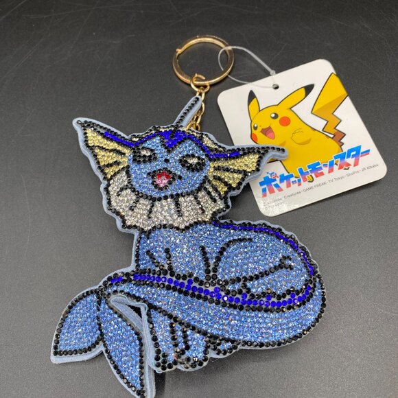 Pokémon Center Vaporeon Rhinestone Keychain Charm Bejeweled NWT - Picture 3 of 8